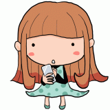 スマホをいじる女の子のイラスト