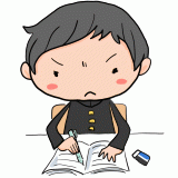 勉強する男子学生のイラスト