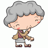 楽しそうなおばあさんのイラスト