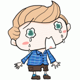 泣く白人の男の子のイラスト