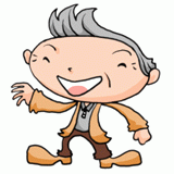 大笑いするおじいさんのイラスト