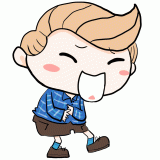 大笑いする白人の男の子のイラスト