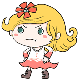 怒る白人の女の子のイラスト