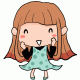 嬉しそうな女の子のイラスト