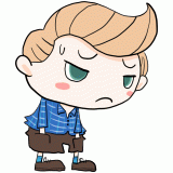困る白人の男の子のイラスト