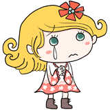 泣く白人の女の子のイラスト