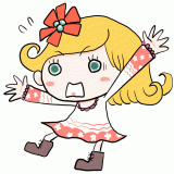 驚く白人の女の子のイラスト
