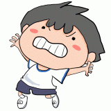 運動会でがんばる男の子のイラスト