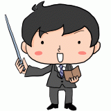 プレゼンするサラリーマンのイラスト