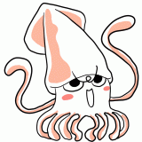 やる気に満ち溢れるイカのイラスト