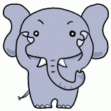 見てないふりをする象のイラスト