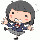 驚く女子高生のイラスト