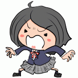 叫ぶ女子高生のイラスト