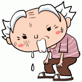 疲れ切ったおじいちゃんのイラスト