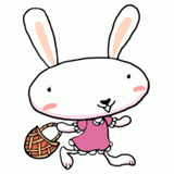 買い物に行くウサギのイラスト