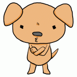 考える犬のイラスト