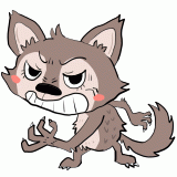 殺意がとまらないオオカミのイラスト