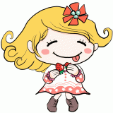 嬉しそうな白人の女の子のイラスト