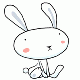 ぼんやりするウサギのイラスト