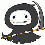 笑う死神の男の子のイラスト