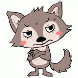 考えるオオカミのイラスト
