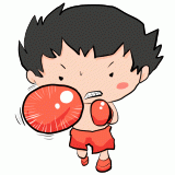 ボクシングをする少年のイラスト