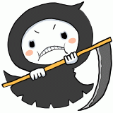 職務をまっとうする死神の男の子のイラスト