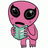 本を読む宇宙人のイラスト
