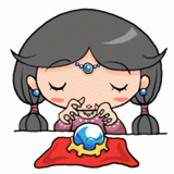 占いをする占い師のイラスト