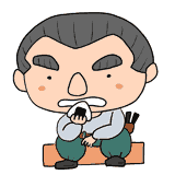 休憩する大工さんのイラスト