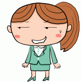 軽蔑の眼差しのスーツの女性のイラスト