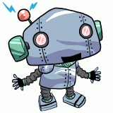 笑うブリキのロボットのイラスト