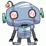泣くブリキのロボットのイラスト