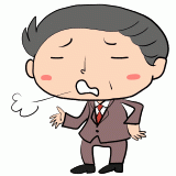 ため息をつく部長のイラスト