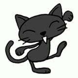 踊る黒猫のイラスト
