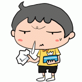 風を引いた男の子のイラスト