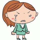 悔し泣きのスーツの女性のイラスト