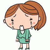 泣くスーツの女性のイラスト