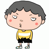態度の悪い男の子のイラスト