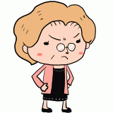 怒るおばあさんのイラスト