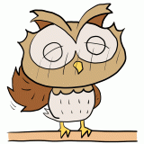 照れるフクロウのイラスト