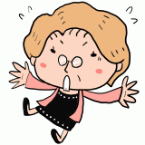驚くおばあさんのイラスト