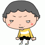 不満げな男の子のイラスト