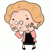 照れるおばあさんのイラスト
