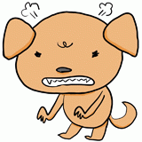 威嚇する犬のイラスト