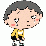 悲しそうに泣く男の子のイラスト