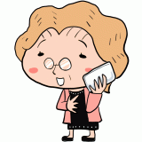 電話するおばあさんのイラスト