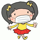 マスクをする女の子のイラスト