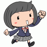 やる気を出す女子高生のイラスト