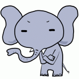 腕組みする象のイラスト